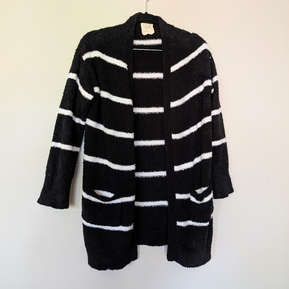 Black and White Striped Women's Sweater